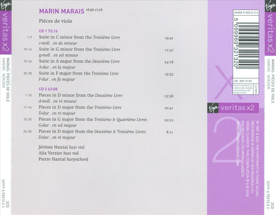 Marin Marais: Pièces de viole cover art