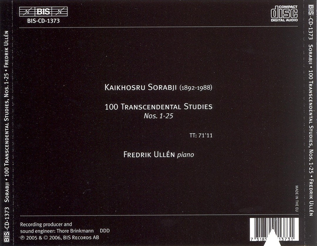 Kaikhosru Sorabji: 100 Transcendental Studies, Nos. 1-25 cover art