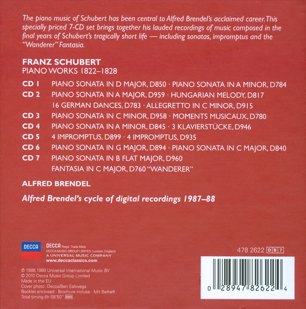 Schubert: Piano Works 1822-1828 cover art