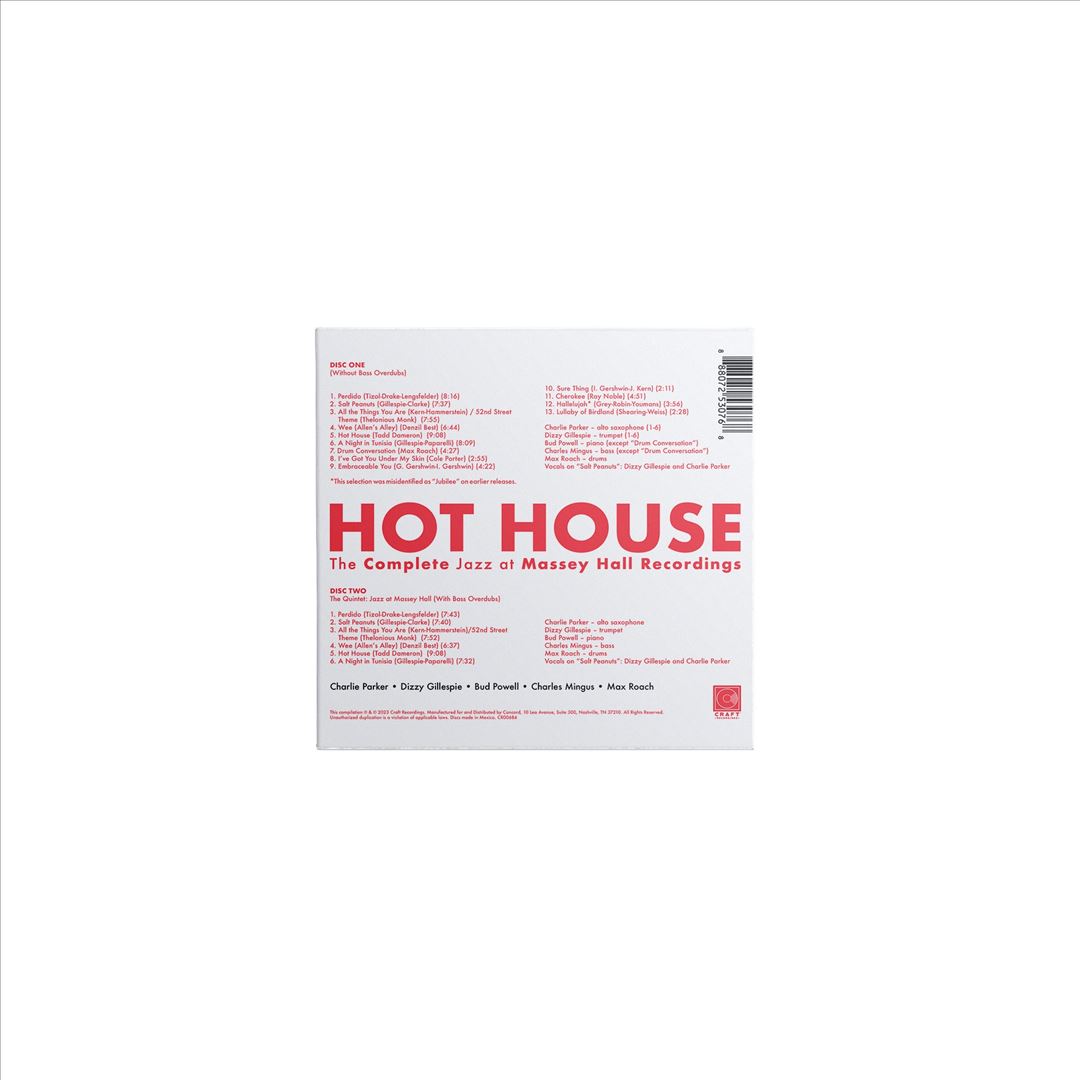 Hot House: The Complete Jazz at Massey Hall cover art