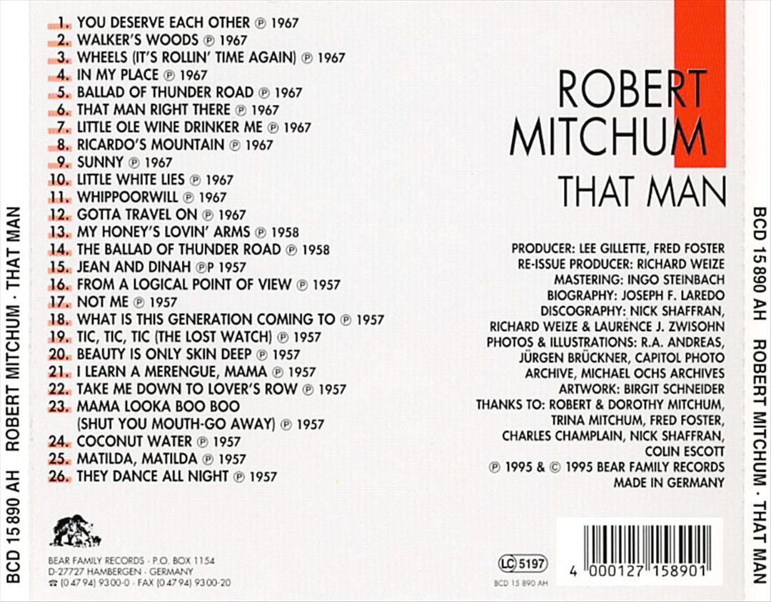 That Man, Robert Mitchum, Sings cover art