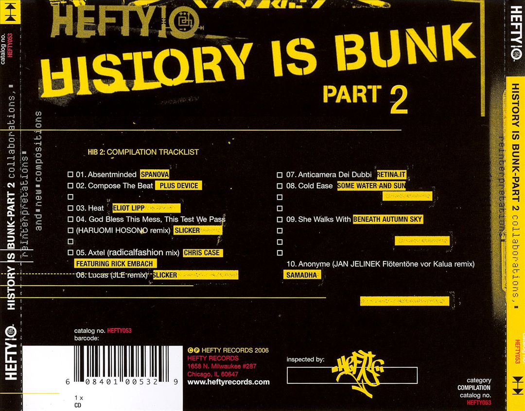 History Is Bunk, Vol. 2: Collaborations, Reinterpretations and Newcompositions [Hefty] cover art