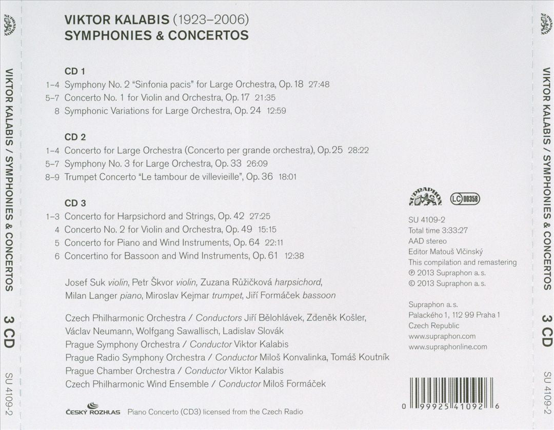 Viktor Kalabis: Symphonies & Concertos cover art