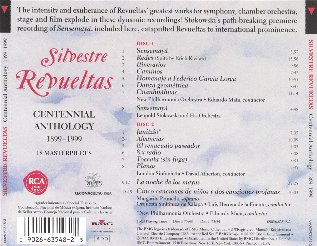 Silvestre Revueltas: Centennial Anthology 1899-1999 cover art