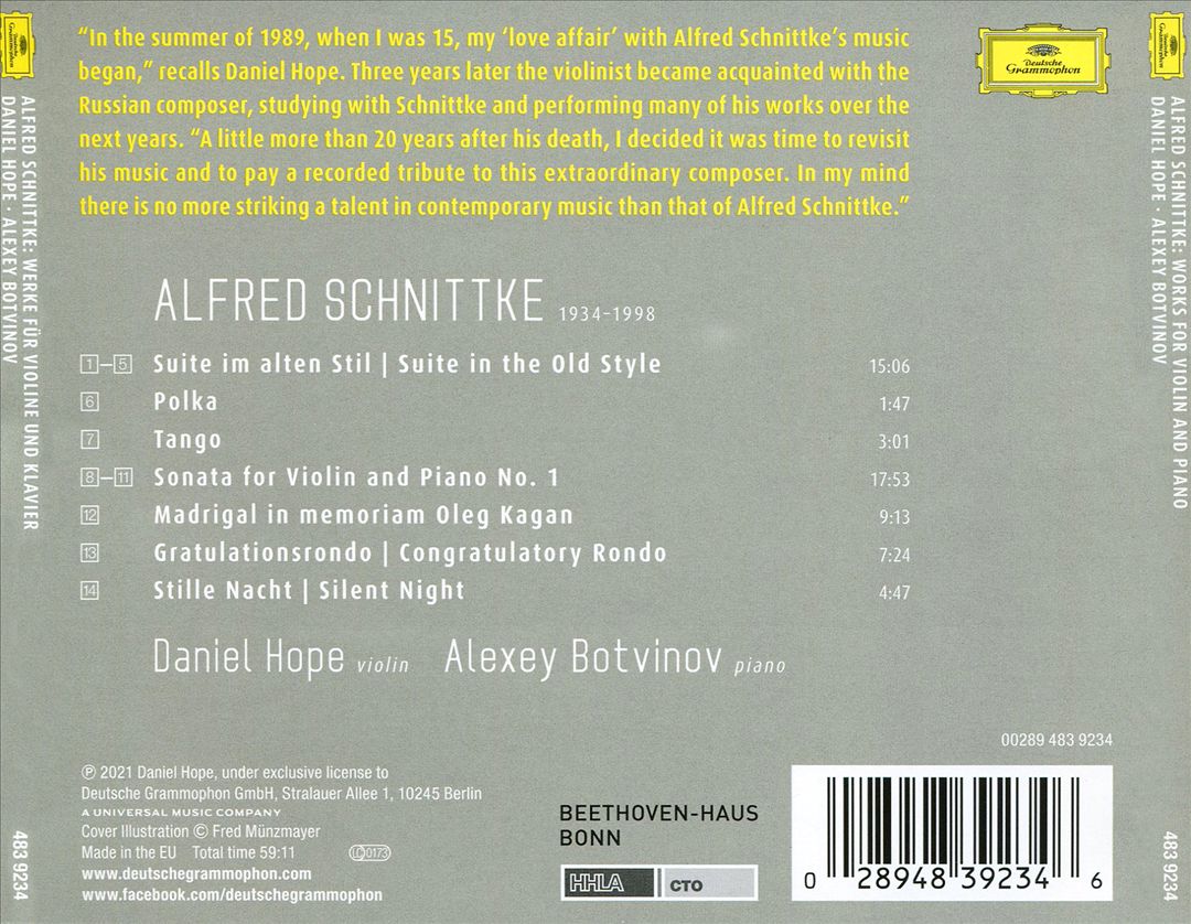 Schnittke: Works for Violin and Piano cover art