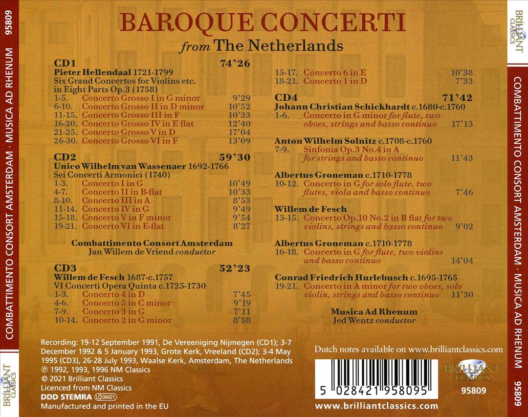 Baroque Concerti from the Netherlands cover art