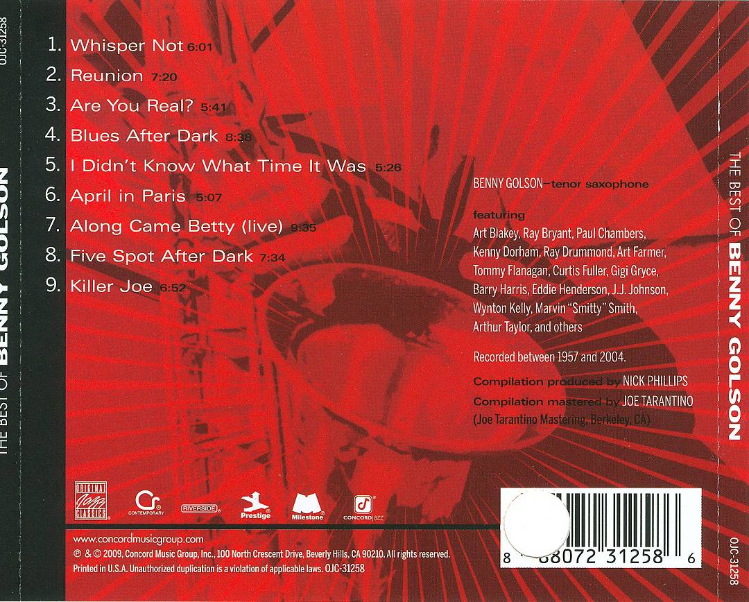 Best of Benny Golson cover art