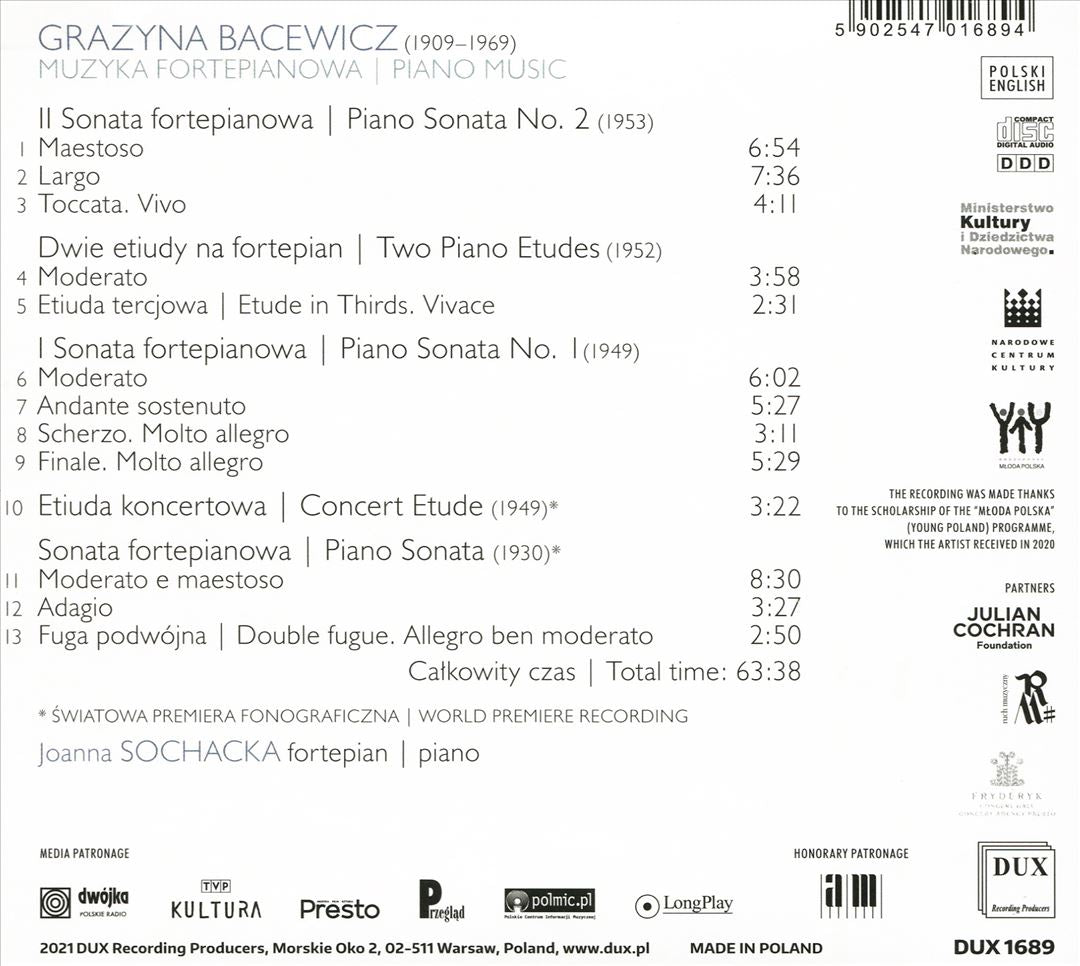 Grazyna Bacewicz: Piano Music cover art