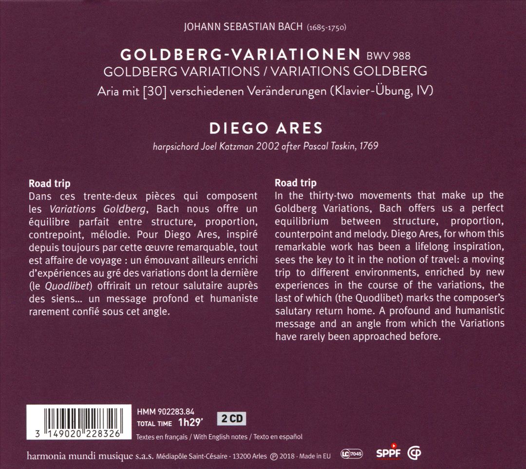 Johann Sebastian Bach: Goldberg Variations cover art