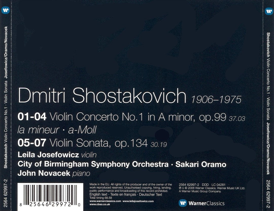 Shostakovich: Violin Concerto No.1; Violin Sonata cover art