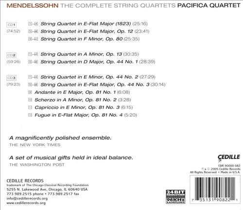 Mendelssohn: The Complete String Quartets cover art