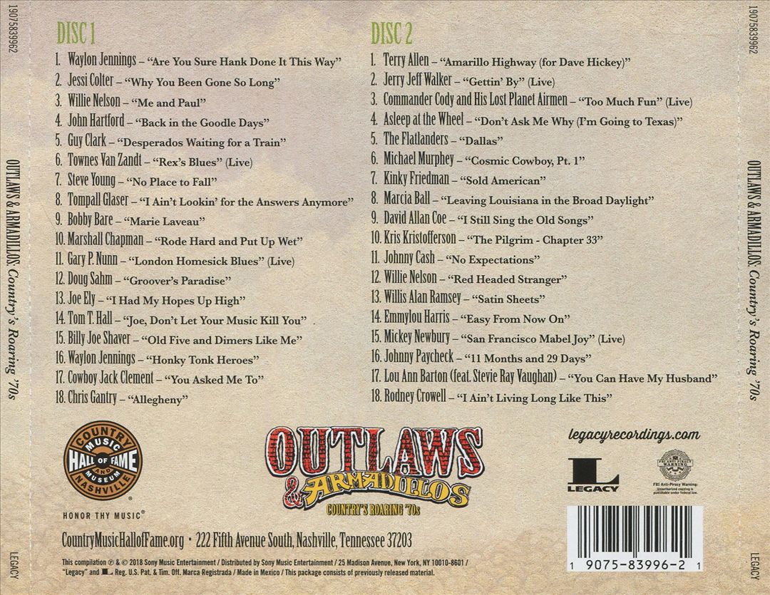 Outlaws & Armadillos: Country's Roaring 70's cover art