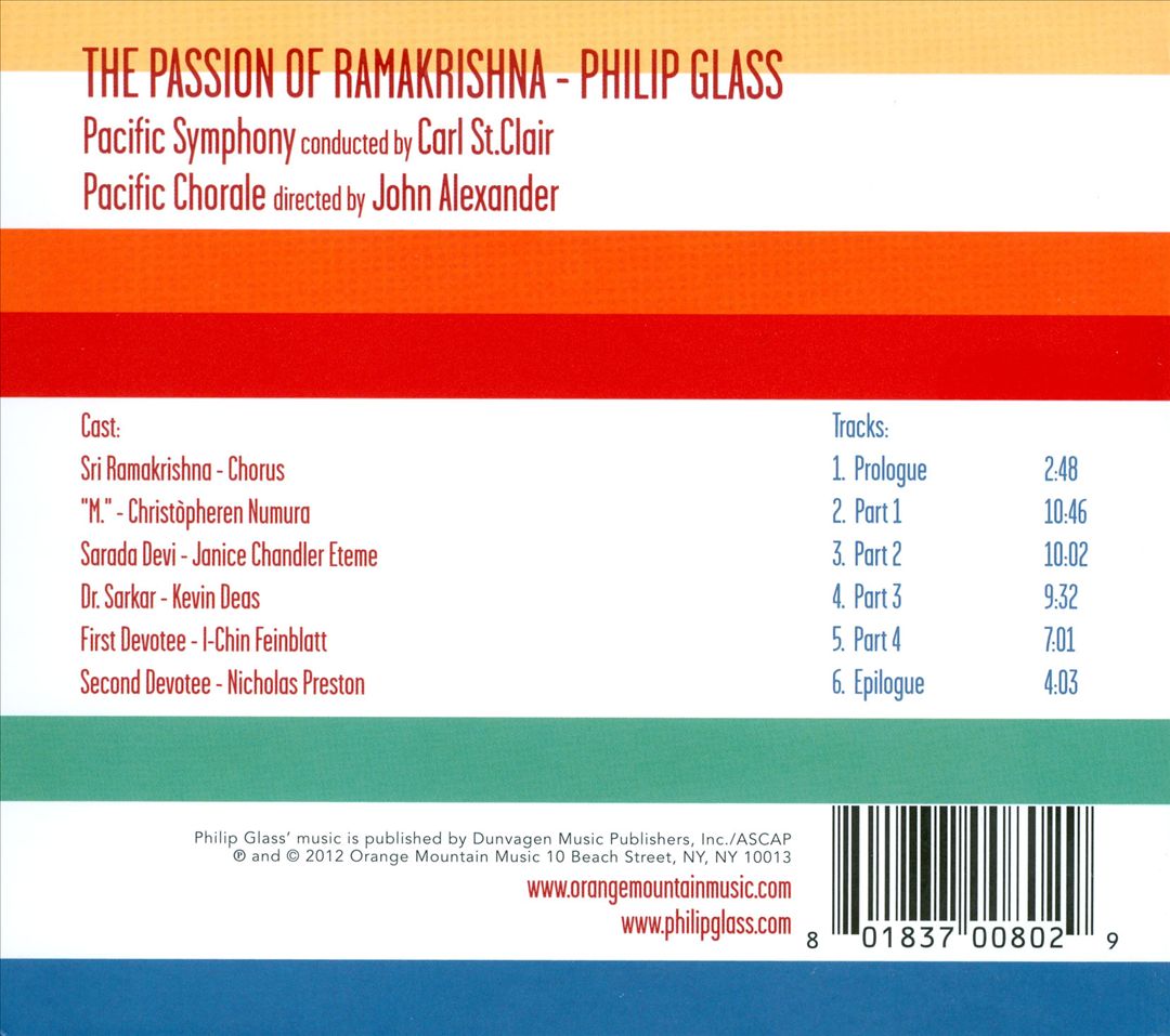 Philip Glass: The Passion of Ramakrishna cover art