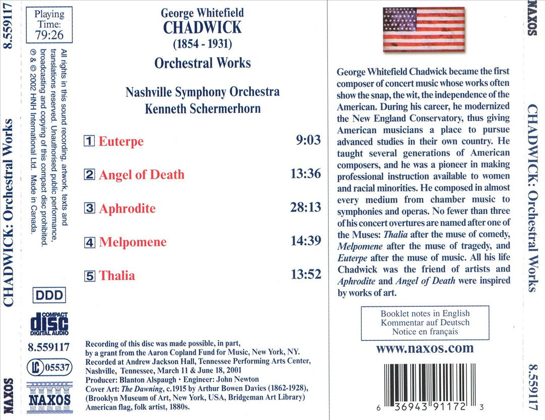 Chadwick: Orchestral Works cover art