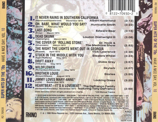 Super Hits of the '70s: Have a Nice Day, Vol. 10 cover art