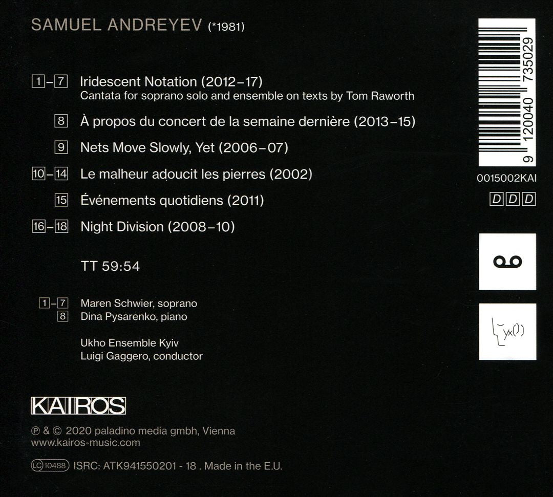 Samuel Andreyev: Iridescent Notation cover art