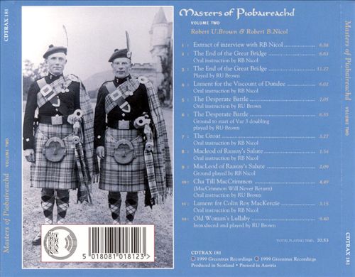 Masters of Piobaireachid, Vol. 2 cover art
