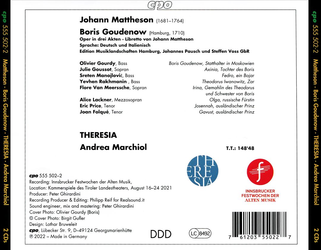 Johann Mattheson: Boris Goudenow cover art