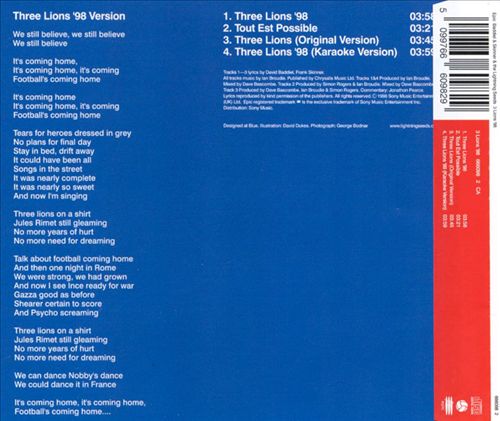 Three Lions (Football's Coming Home) cover art