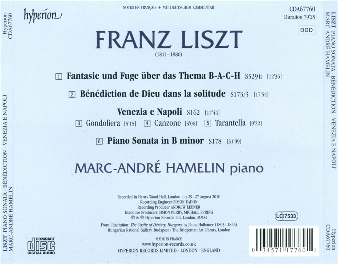 Liszt: Piano Sonata cover art