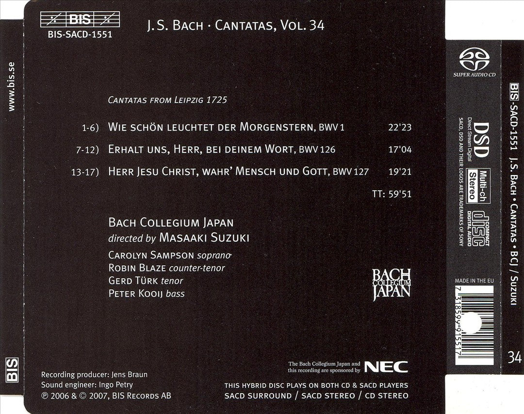 Bach: Cantatas, Vol. 34 - BWV 1, 126, 127 cover art
