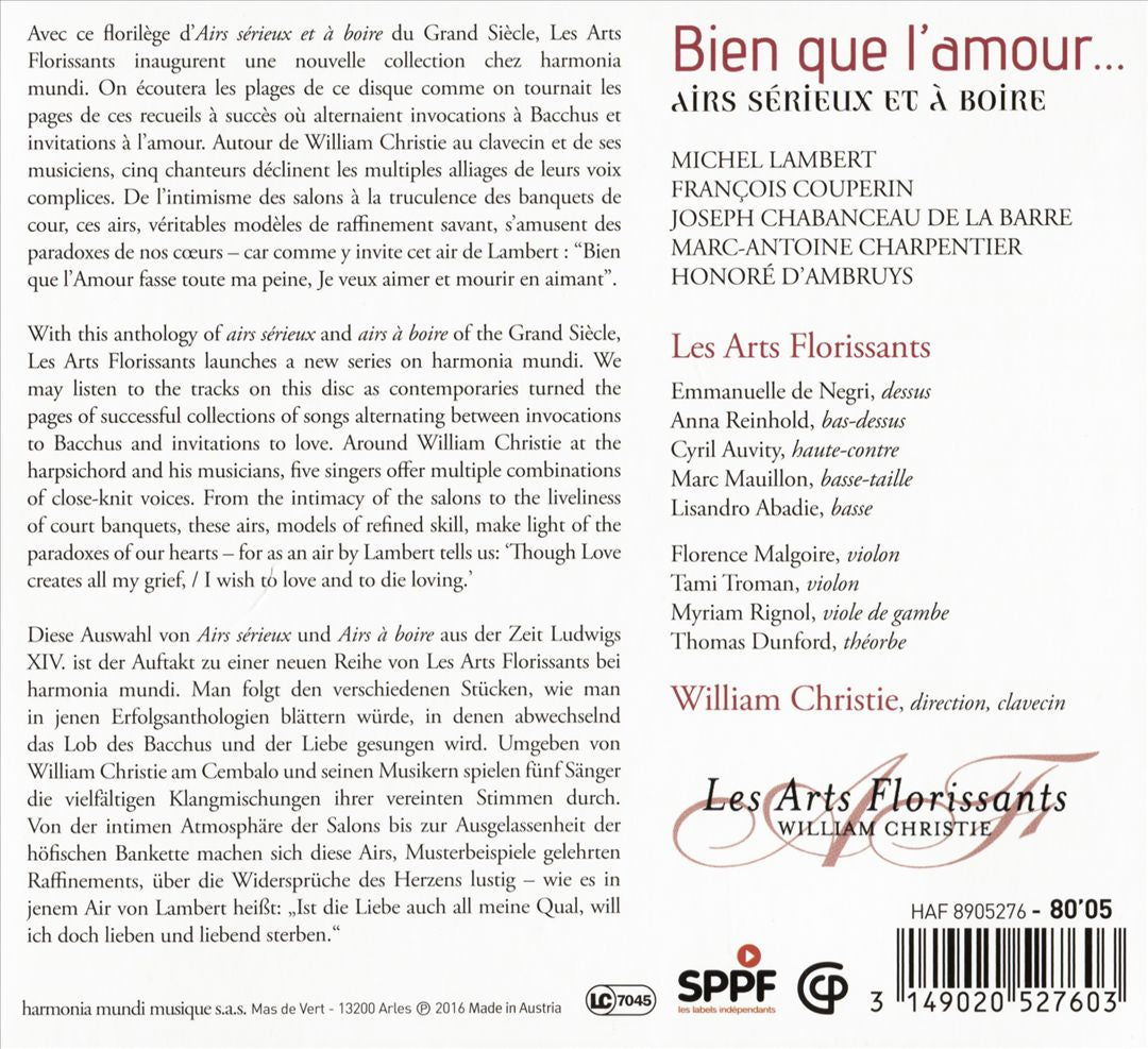 Bien que l'amour...: Airs Sérieux et à Boìre cover art