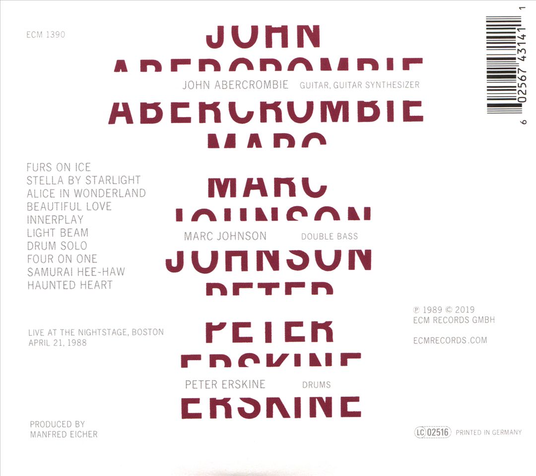 John Abercrombie/Marc Johnson/Peter Erskine cover art