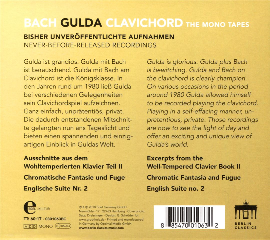 Bach: The Mono Tapes cover art