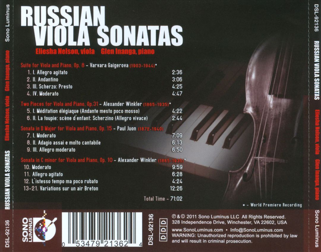Russian Viola Sonatas cover art