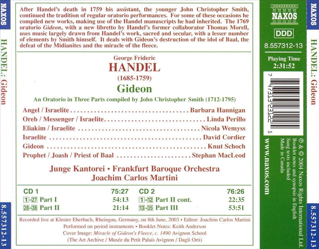 Handel: Gideon cover art