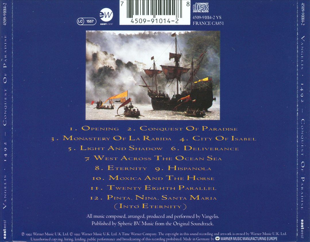1492: Conquest of Paradise [Music from the Original Soundtrack] cover art