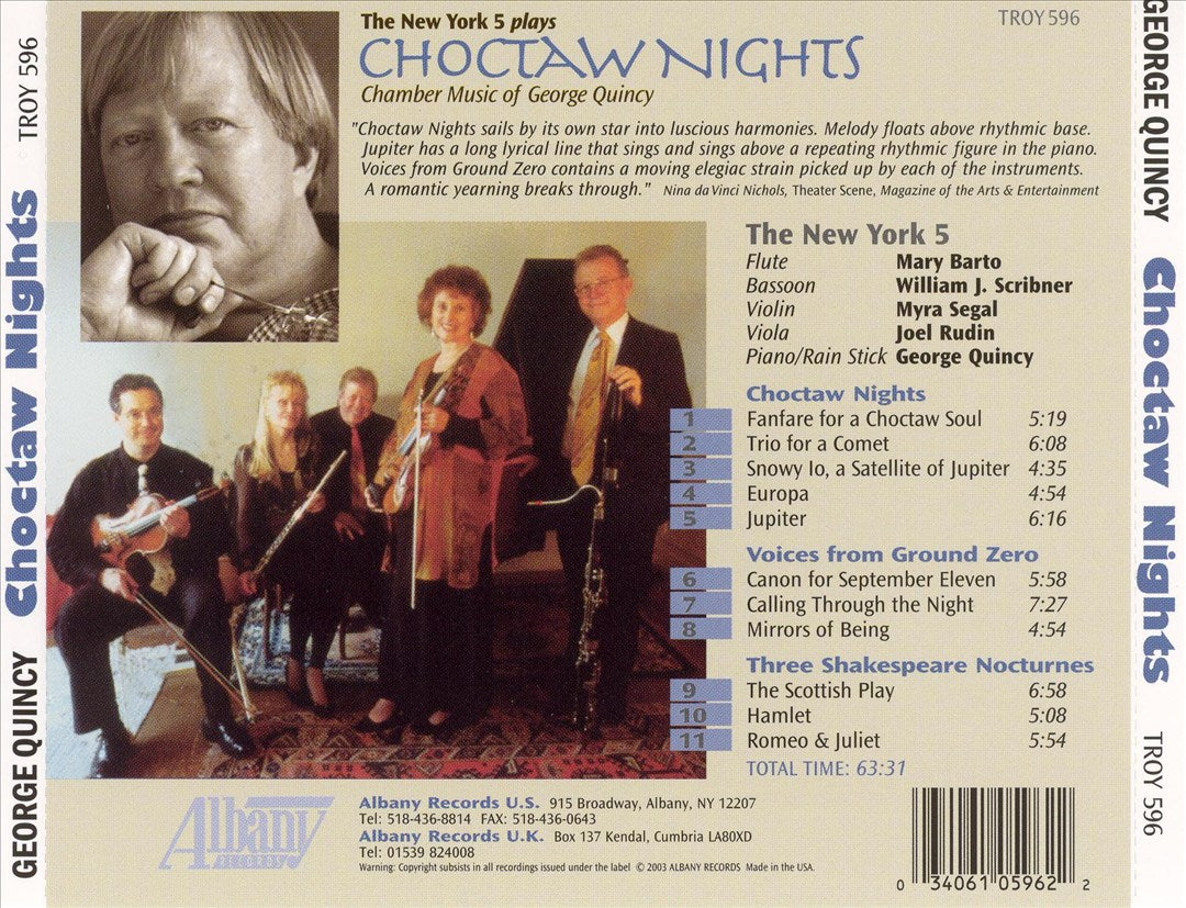 Choctaw Nights: Chamber Music of George Quincy cover art