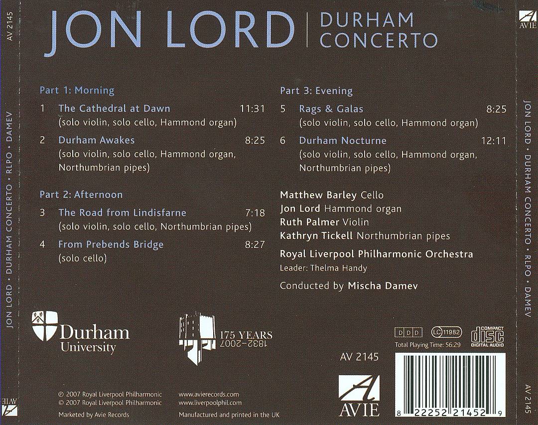 Jon Lord: Durham Concerto cover art