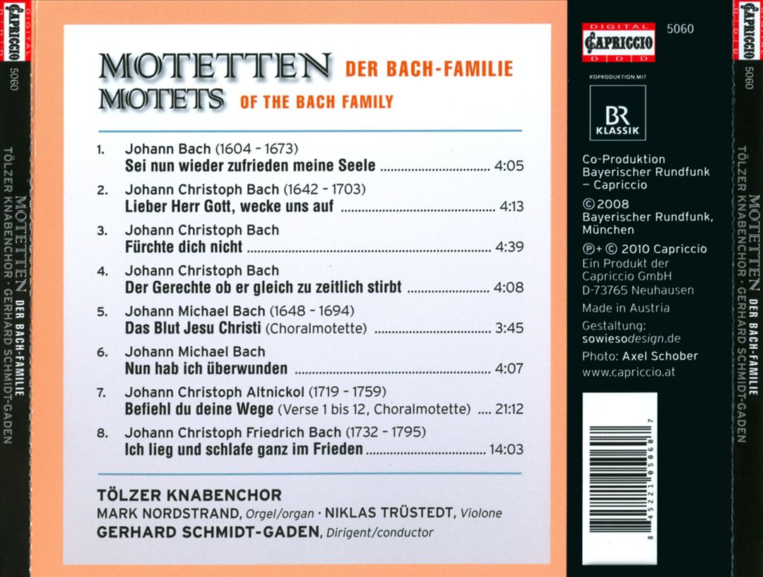 Motets of the Bach Family cover art