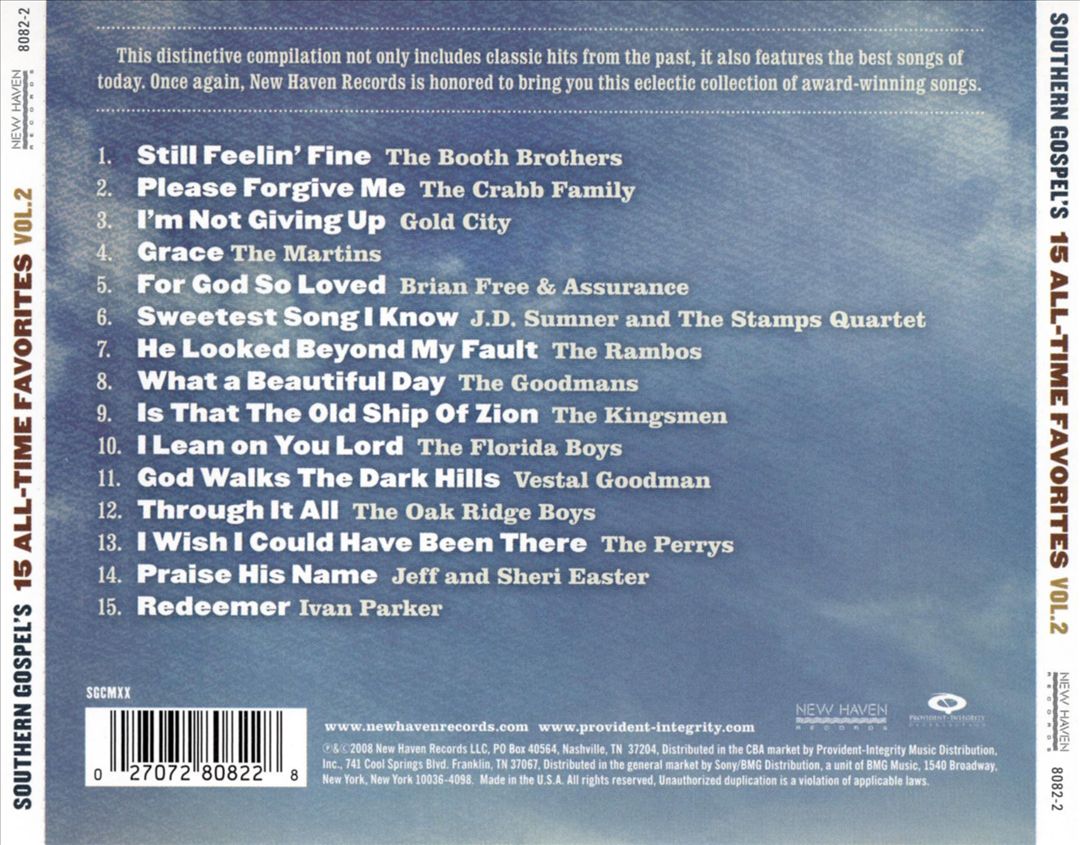 Southern Gospel's 15 All-Time Favorites, Vol. 2 cover art