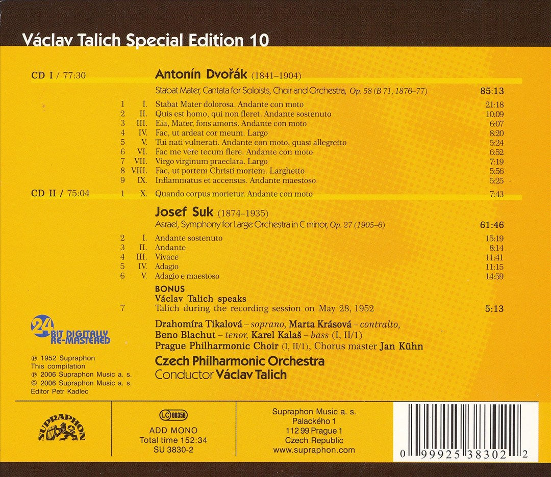 Dvorák: Stabat Mater; Suk: Asrael cover art