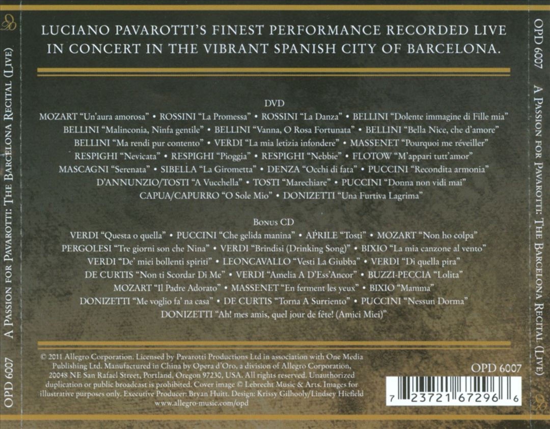 Passion for Pavarotti: The Barcelona Recital cover art