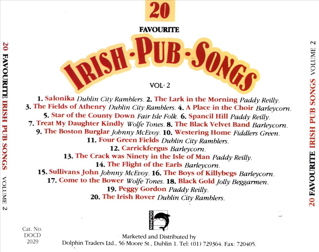 20 Favourite Irish Pub Songs, Vol. 2 cover art