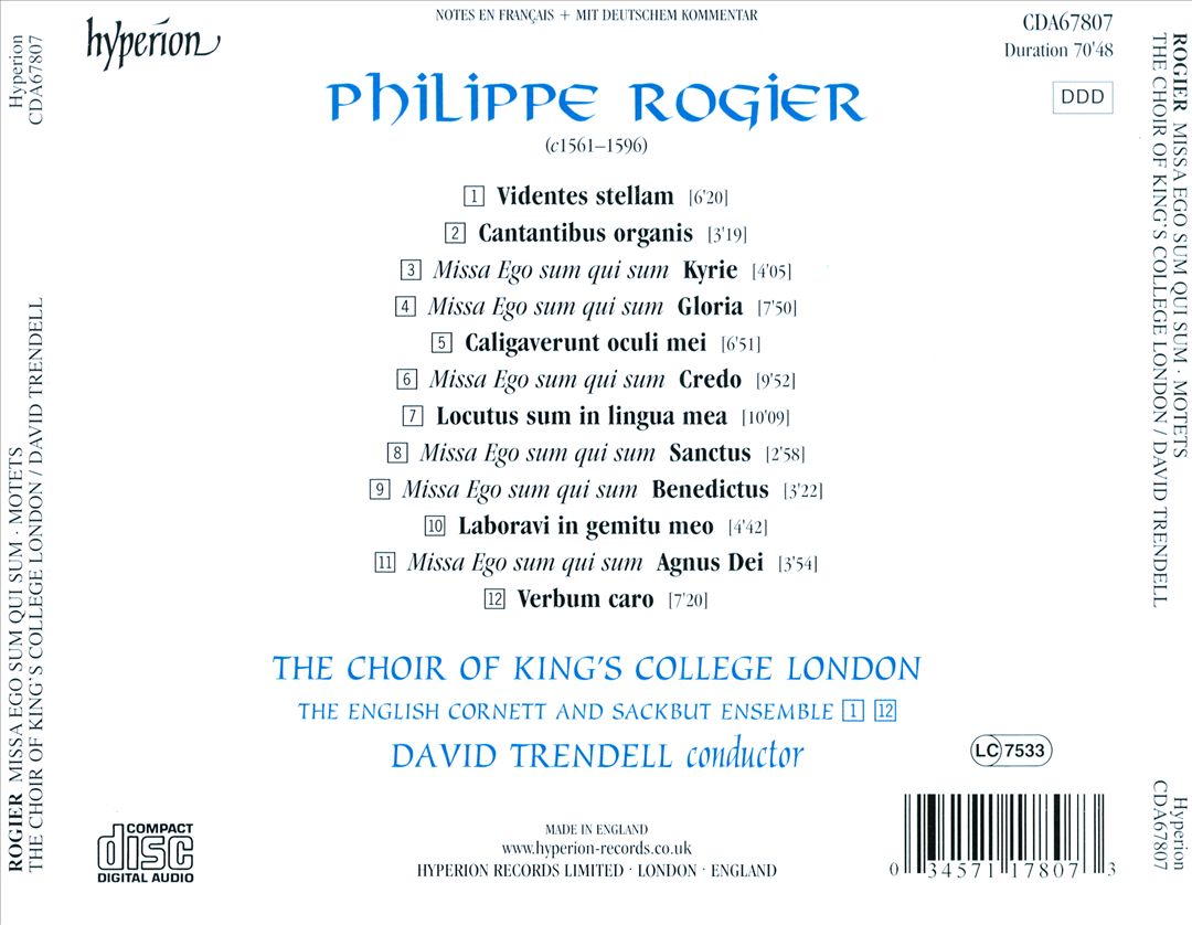 Philippe Rogier: Missa Ego sum qui sum; Motets cover art