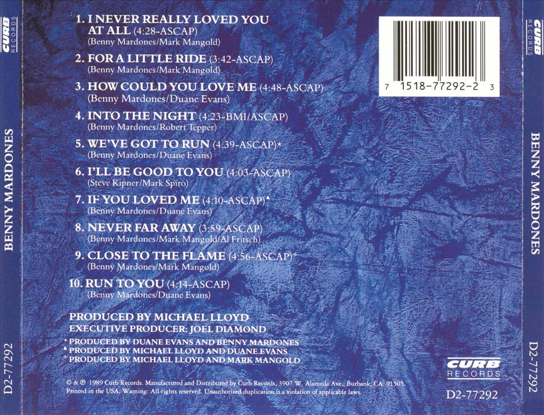 Benny Mardones cover art