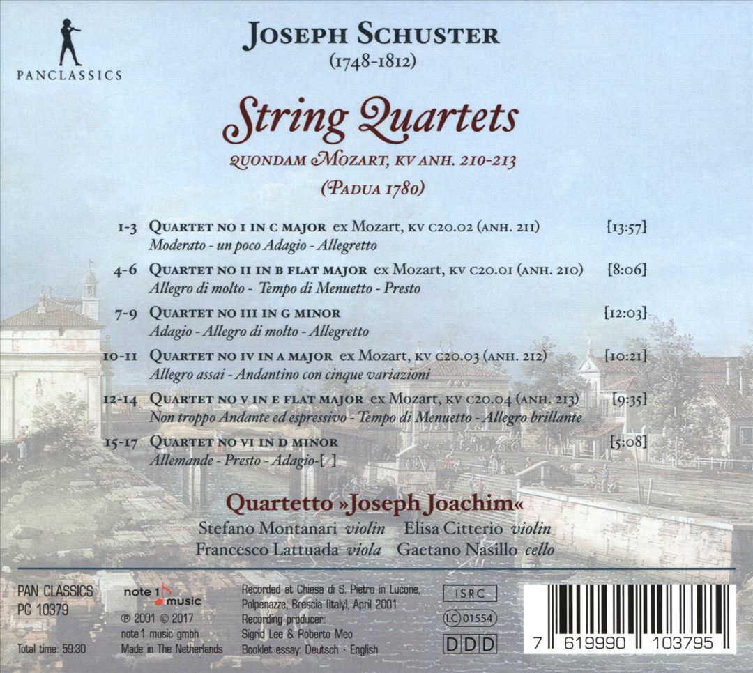 Joseph Schuster: String Quartets cover art
