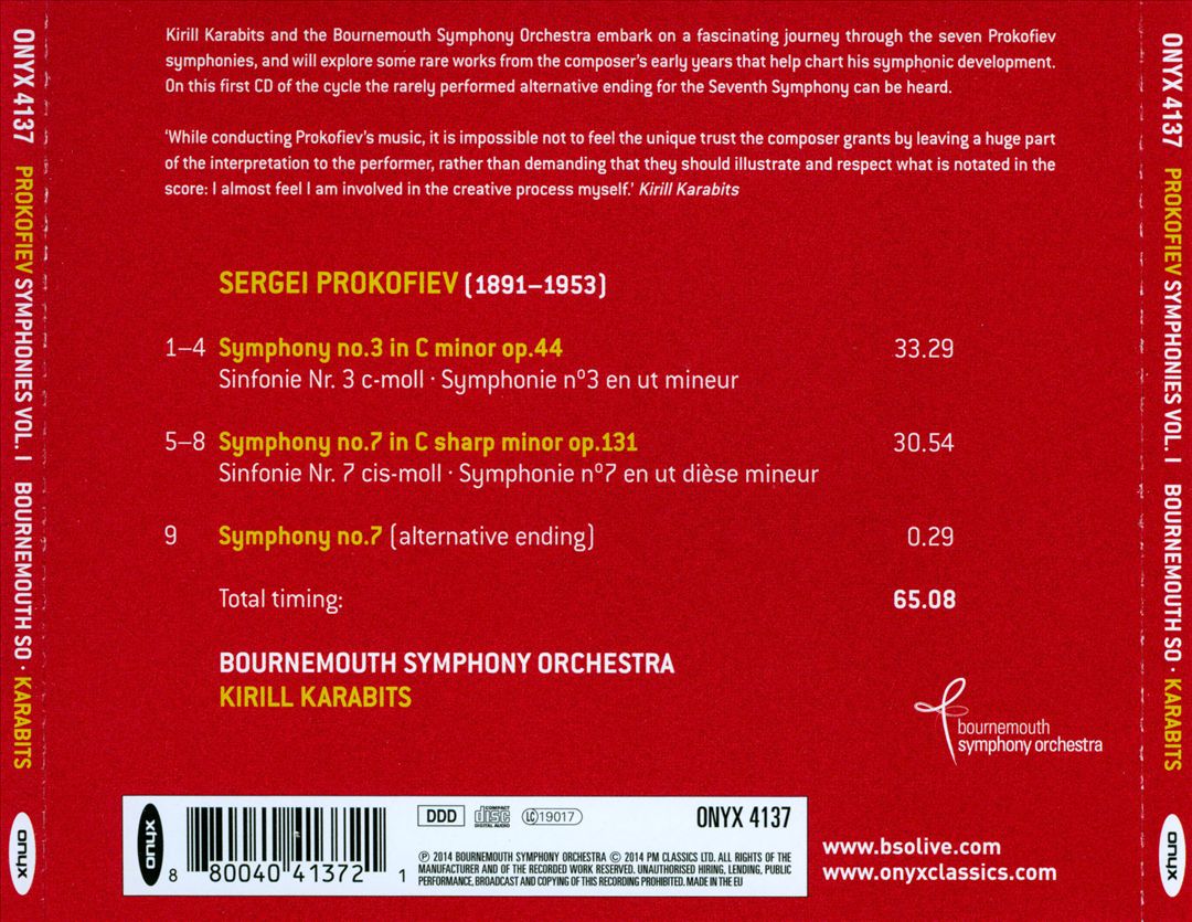 Prokofiev: Symphonies Nos. 3 & 7 cover art