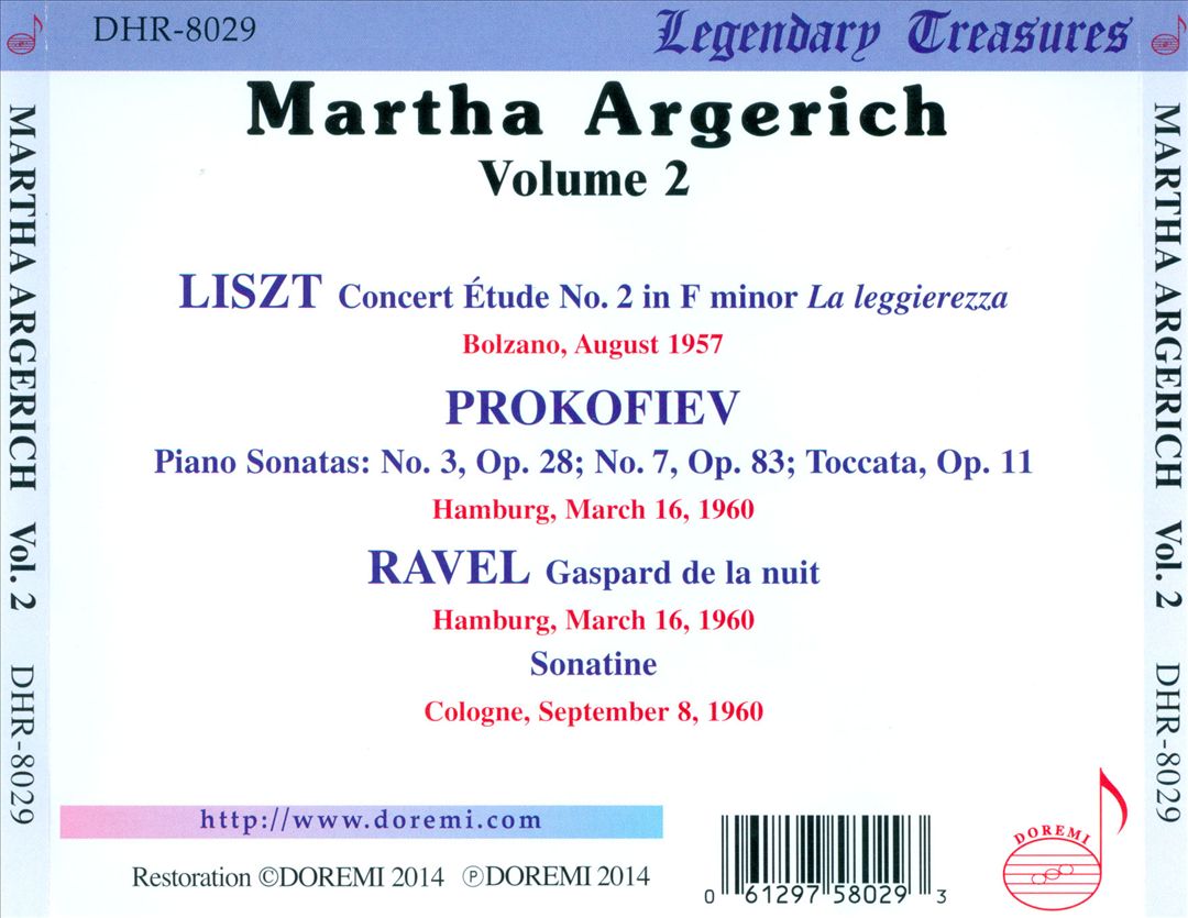 Martha Argerich, Vol. 2 [Doremi] cover art