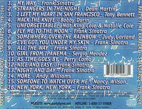 Party Tyme Karaoke: Standards cover art