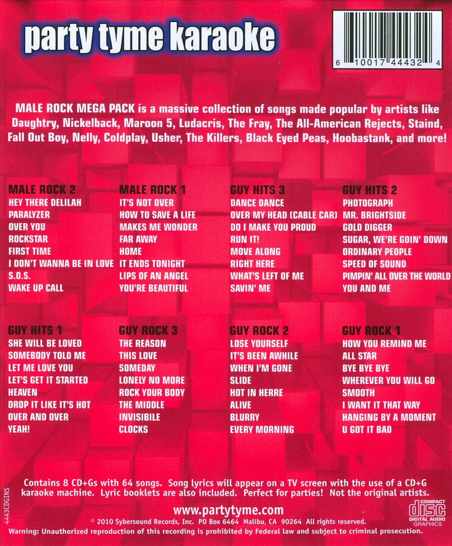 Party Tyme Karaoke: Male Rock Mega Pack cover art