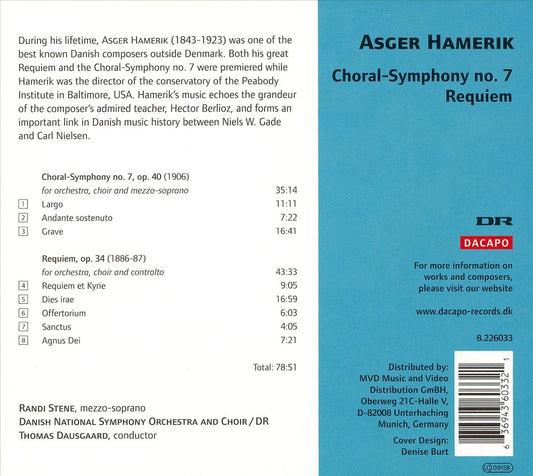 Asger Hamerick: Choral-Symphony No. 7; Requiem cover art