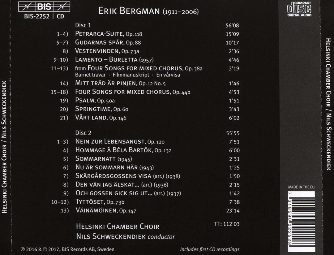 Erik Bergman: Choral Works 1936-2000 cover art