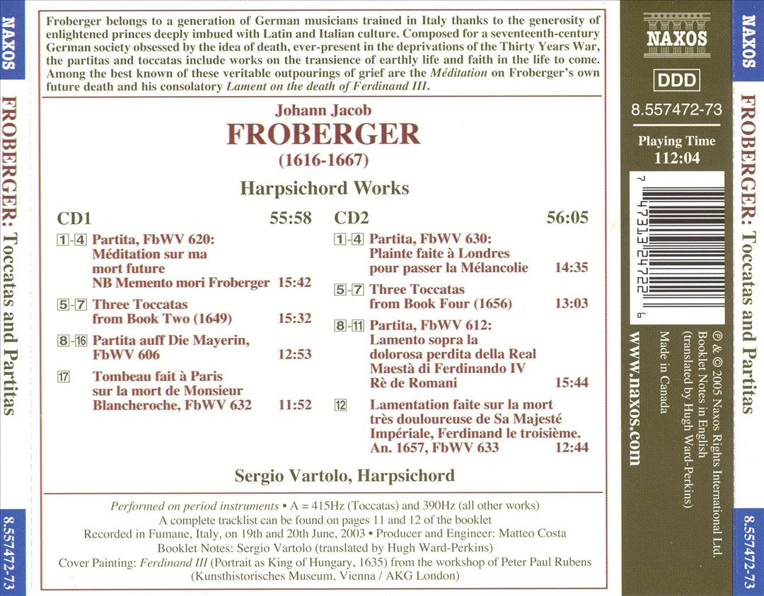 Johann Jacob Froberger: Toccatas and Partitas cover art