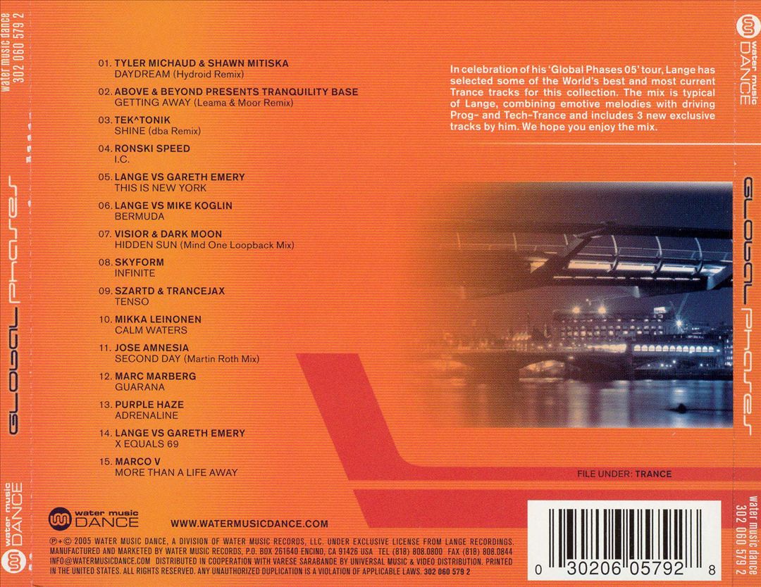Global Phases, Vol. 1: Mixed by Lange cover art