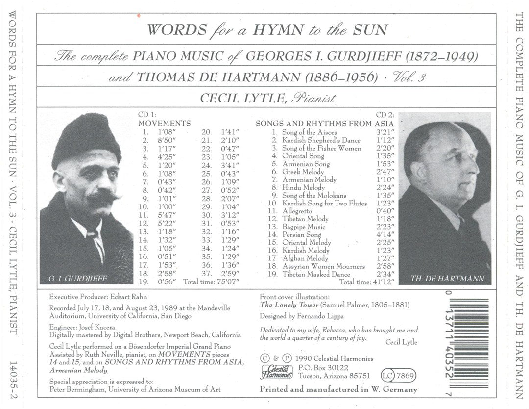 Complete Piano Music of Georges I. Gurdjieff and Thomas de Hartmann, Vol. 3 cover art